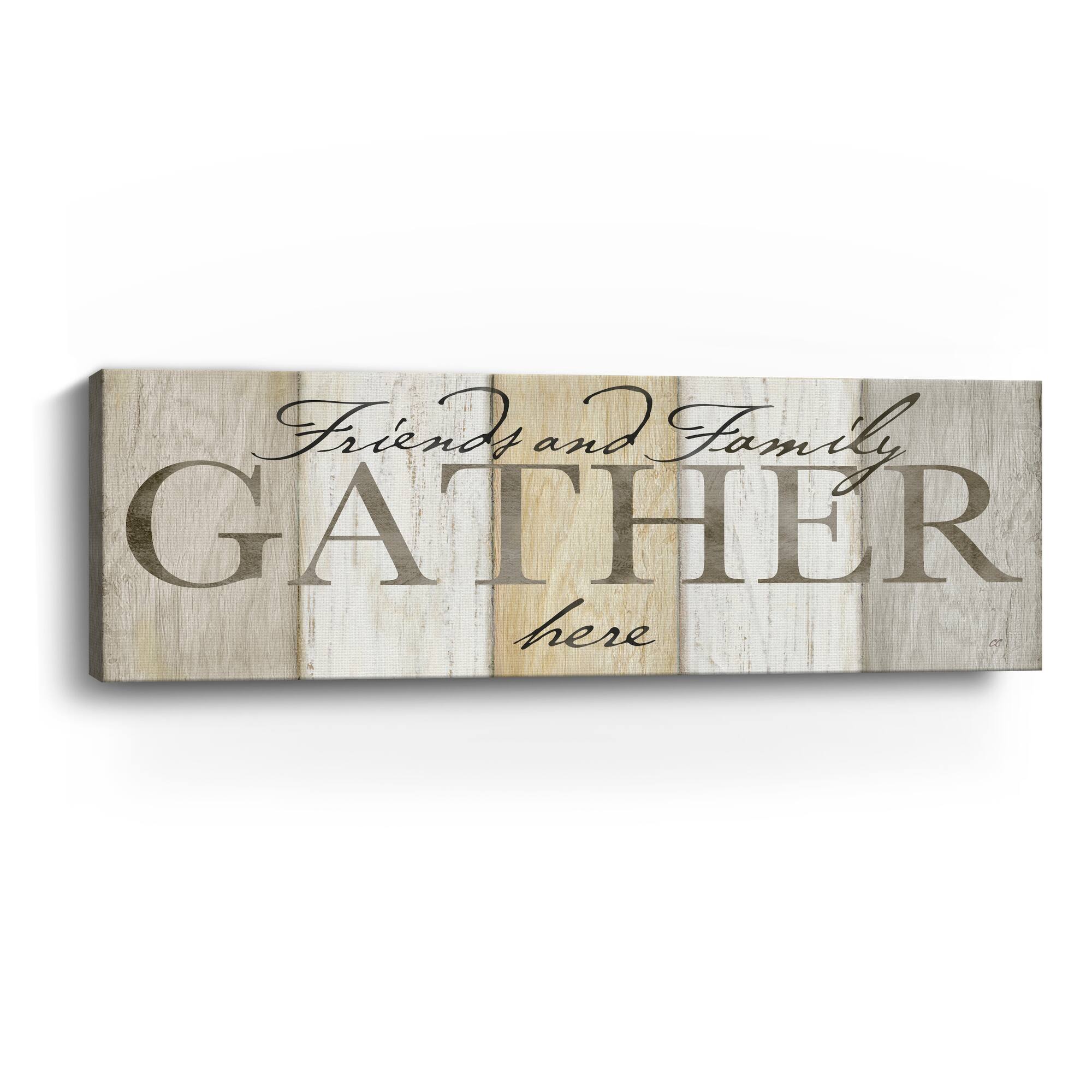 Family Gather Neutral Sign Canvas Giclee